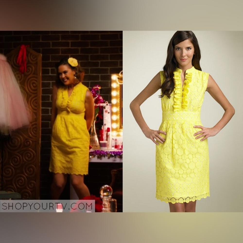 Shoshanna Yellow Circle Eyelet Dress - Picture 2 of 8